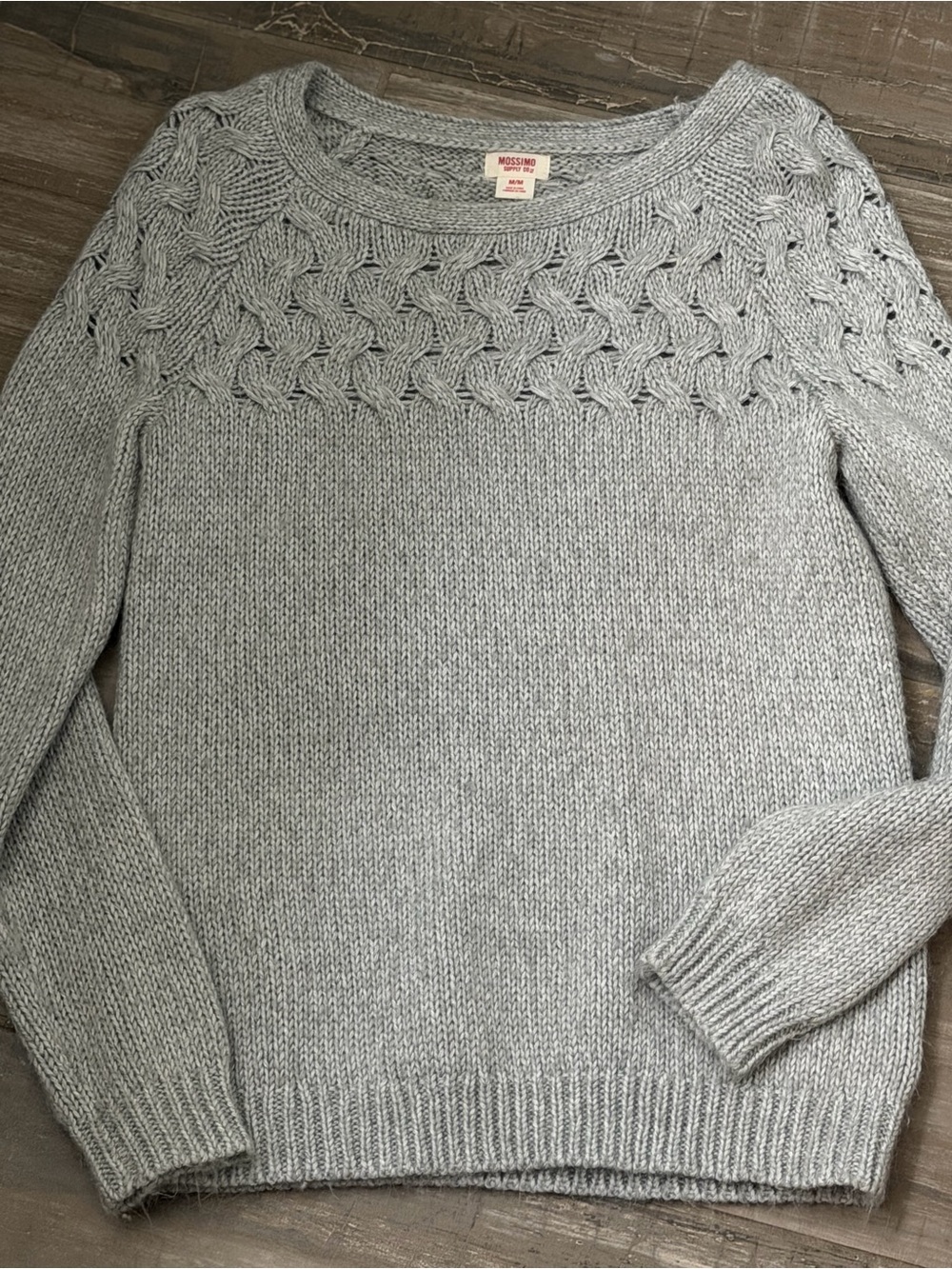 Mossimo Supply Co. Light Gray Textured Crewneck Sweater